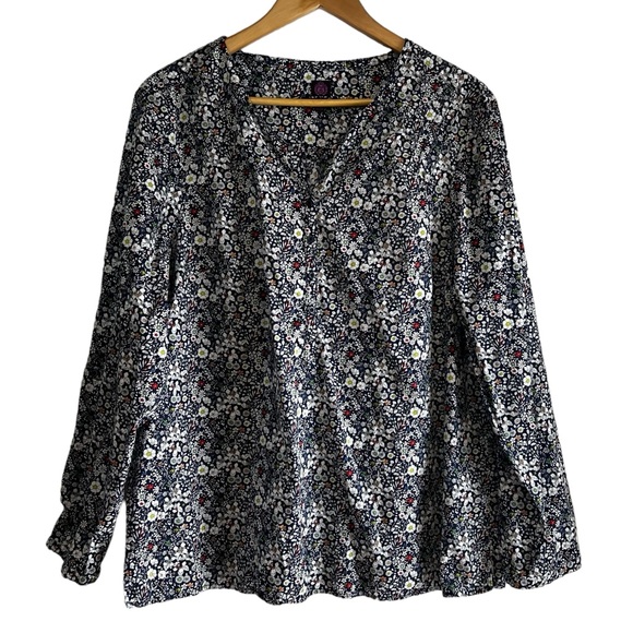 J. Crew Tops - J. Crew Liberty Arts floral printed cotton blouse size XL excellent condition
